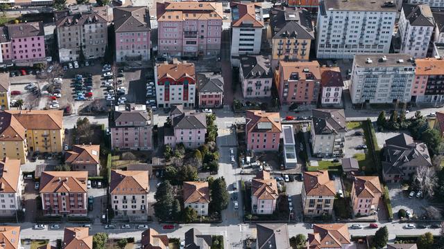 Vue aérienne de Bellinzone. [Gaetan Bally]