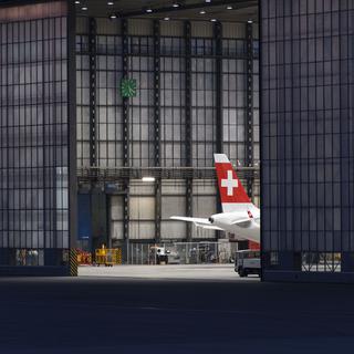 Un avion de Swiss au centre de maintenance de l'aéroport de Zurich. [CHRISTIAN BEUTLER]