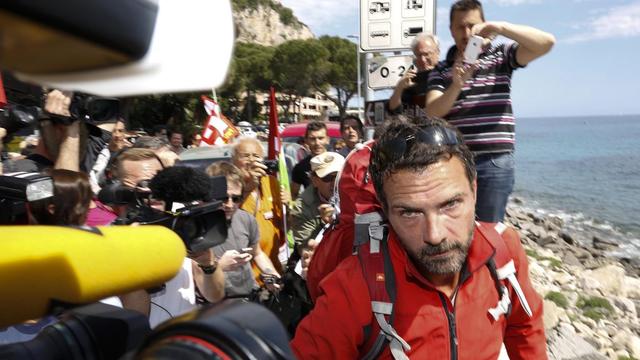 Jérôme Kerviel à son arrivée le 17 mai à la frontière franco-italienne, près de Menton. [EPA/STR]