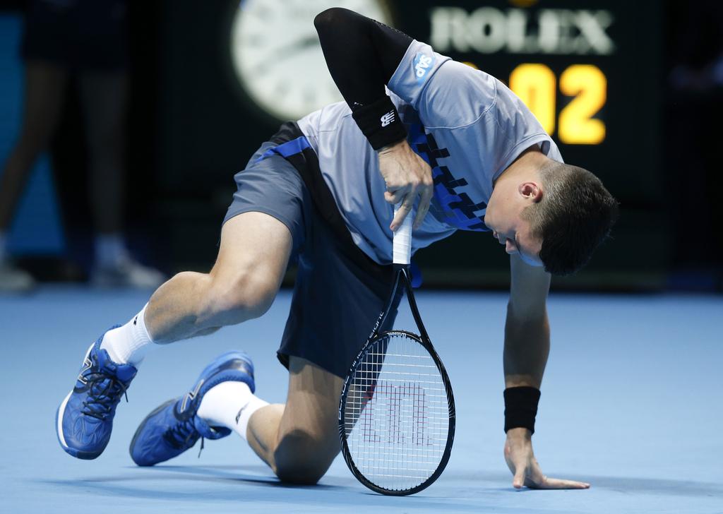 La puissance de Raonic au service n'aura pas suffi... [KEYSTONE - Alastair Grant]