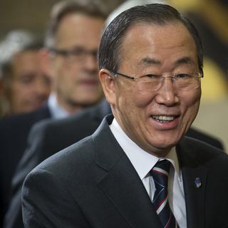 Ban Ki-moon est arrivé mardi au siège de l'ONU à Genève. [Anja Niedringhaus]