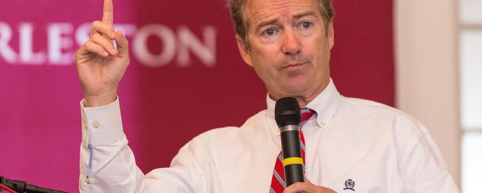 Le sénateur républicain du Kentucky Rand Paul en campagne à Charleston. [Getty Images/AFP - Richard Ellis]