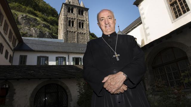 Monseigneur Joseph Roduit, le 21 août 2014 à Saint-Maurice. [Jean-Christophe Bott]
