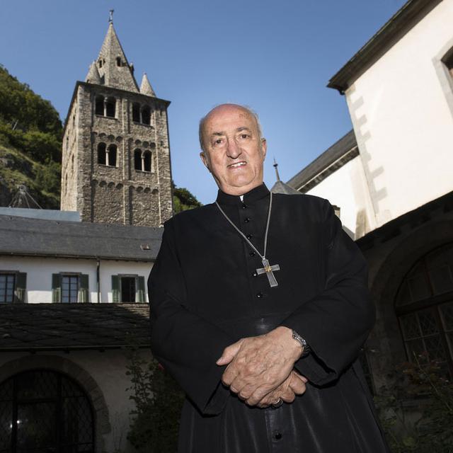 Monseigneur Joseph Roduit, le 21 août 2014 à Saint-Maurice. [Jean-Christophe Bott]