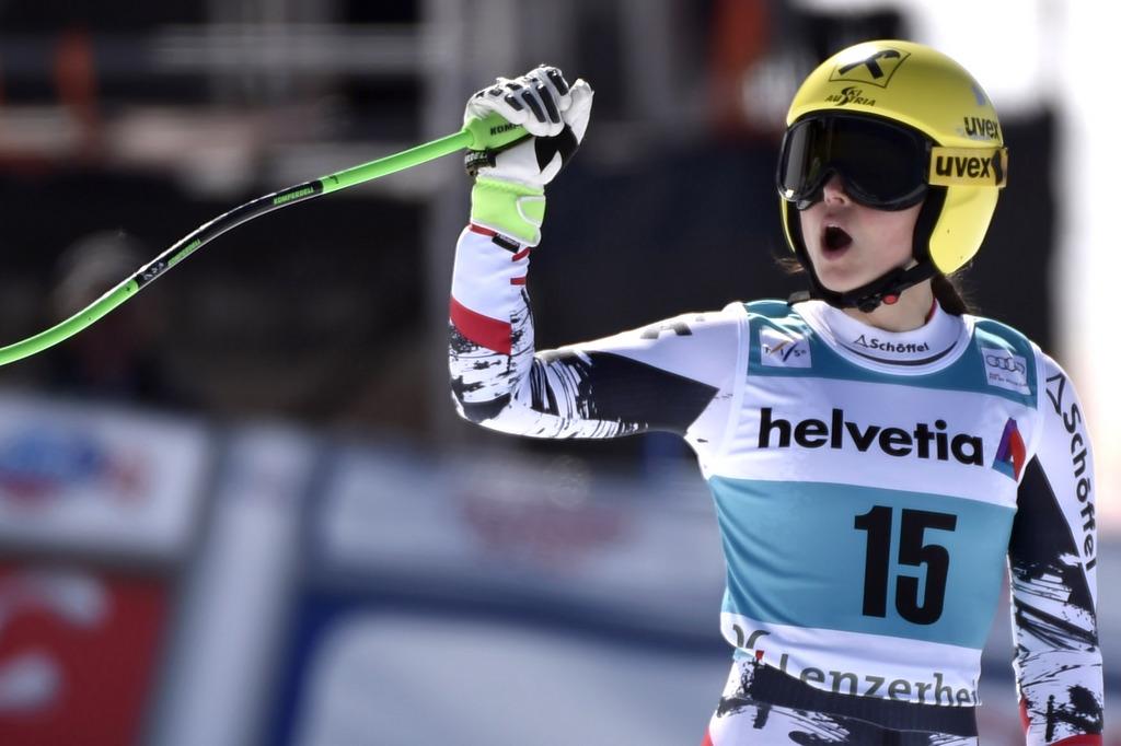 Fenninger a fait le job jeudi lors du super-G. [KEYSTONE - Peter Schneider]