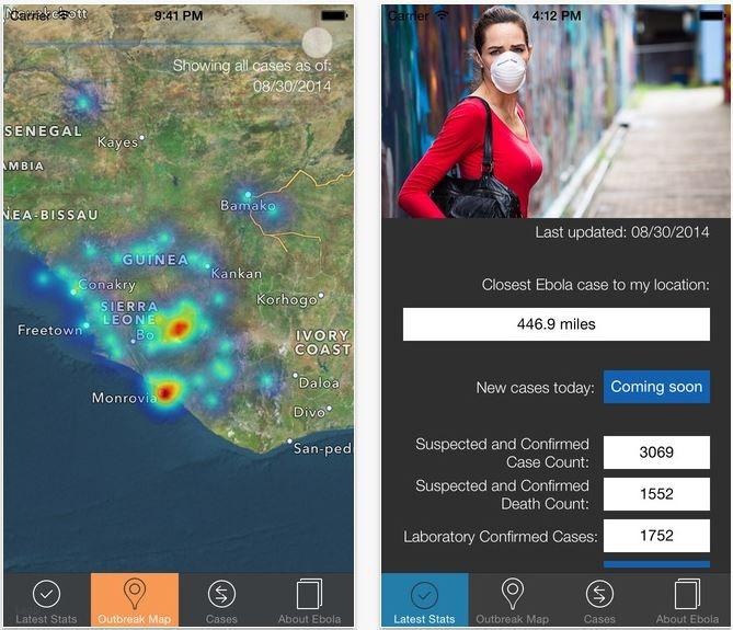L'application Ebola Tracker.