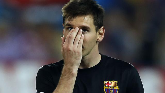 A l'image de Messi, le Barça, trop maladroit, n'a pas réussi à forcer le verrou. [AP/Keystone - Andres Kudacki]