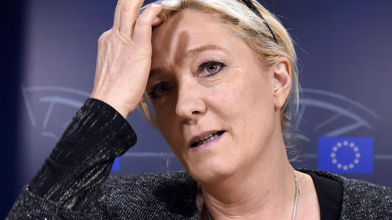 Marine Le Pen à Bruxelles, mercredi. [John Thys]