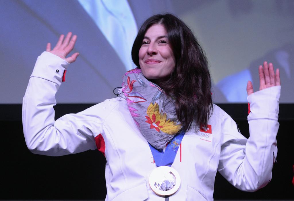 Grâce à cette médaille d'or, Gisin a fait le plein de confiance. [KEYSTONE - Urs Flueeler]