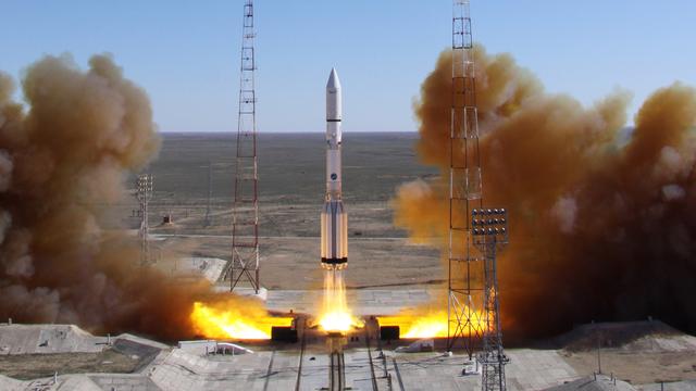 Une fusée Proton-M décollant de la base russe de Baikonur au Kazakhstan en avril.