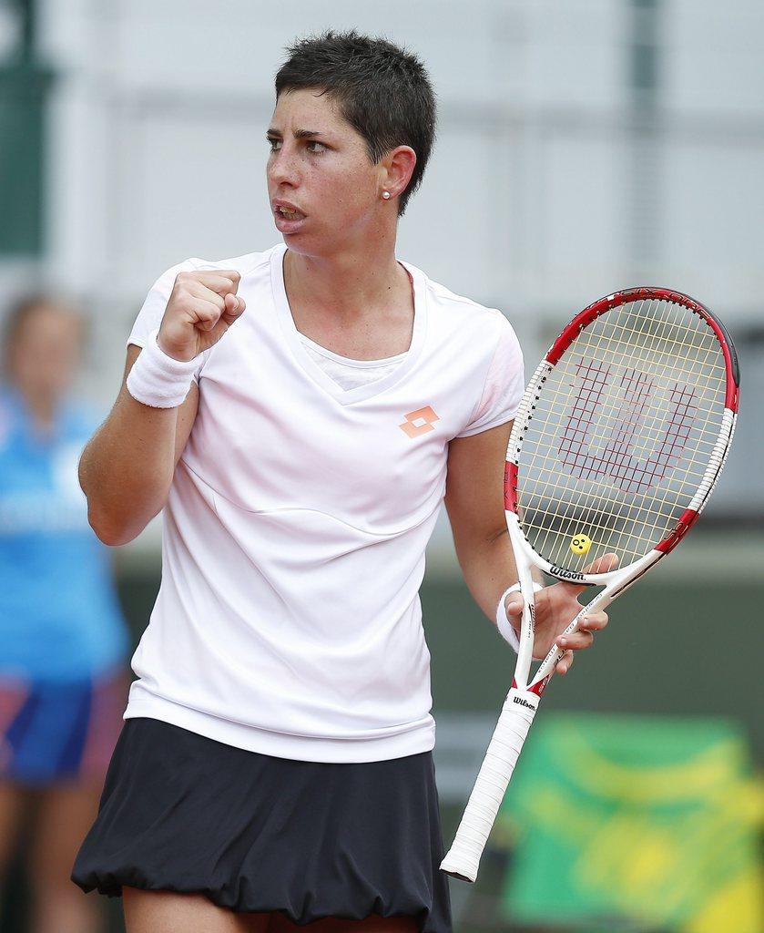 Suarez Navarro a su profiter des errements de Bacsinszky. [KEYSTONE - Ian Langsdon]