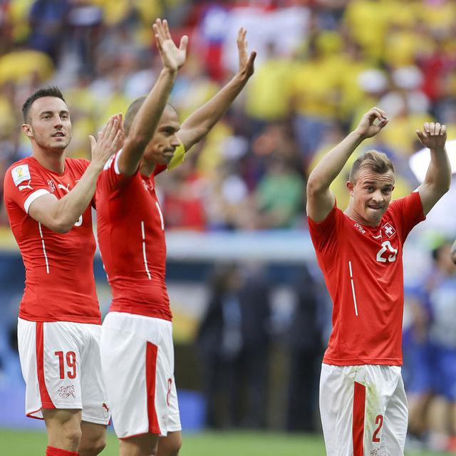 Une partie de l'équipe suisse lors du Mundial 2014, au Brésil. [AP/Keystone - Martin Mejia]