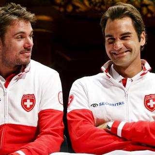 Stanislas Wawrinka et Roger Federer. [Salvatore Di Nolfi]