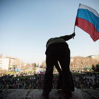 Des activistes ont proclamé une "république souveraine" à Donetsk. [Romain Carre/NurPhoto]