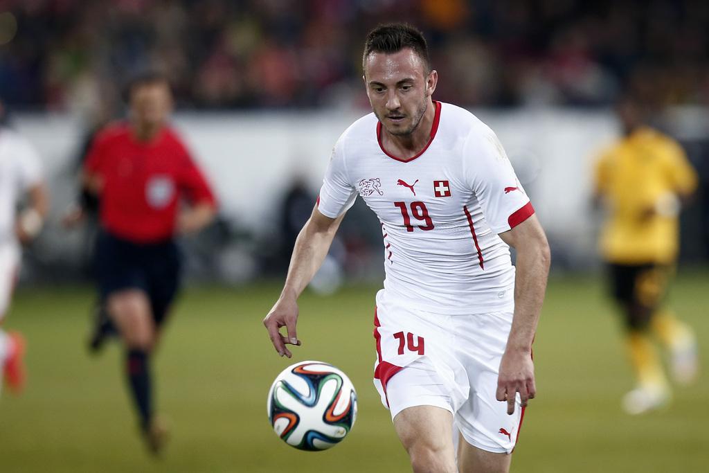 Drmic rêve de marquer sur une passe de Shaqiri. [KEYSTONE - Peter Klaunzer]