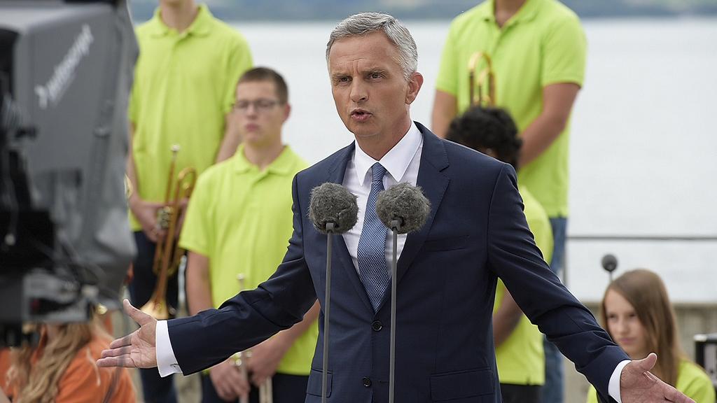 Didier Burkhalter a dressé le portrait d'une Suisse qui se porte bien lors de son discours du 1er août. [Lukas Lehmann]