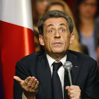 Nicolas Sarkozy lors d'un meeting de l'UMP le 6 octobre. [AP Photo/Michel Euler]