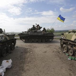 Chars de l'armée ukrainienne dans la région de Donetsk. [Anastasia Vlasova]