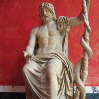 Statue d'Asclépios, l'Esculape des Romains. [CC BY SA - Nina Aldin Thune]