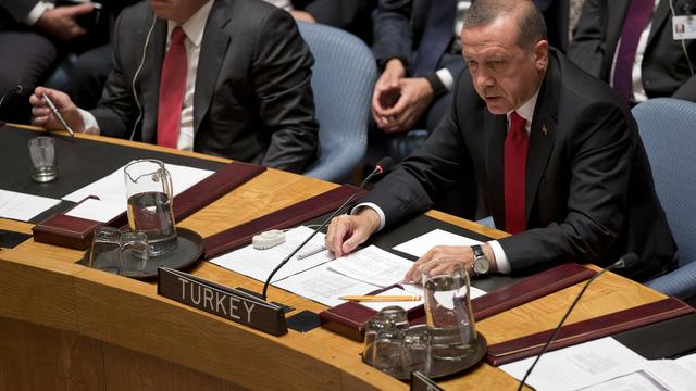 Le président turc Recep Tayyip Erdogan au Conseil de sécurité de l'ONU le 24 septembre dernier. [AP Photo/Pablo Martinez Monsivais]