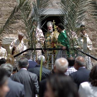 Procession des Rameaux chez les chrétiens orthodoxes de Gaza en 2013. [AFP - Mahmud Hams]