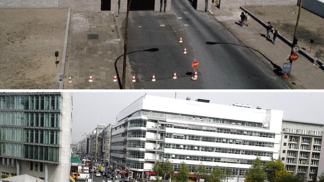 Ici en travaux en 1985, le secteur entre Checkpoint Charlie et la Friedrichstrasse a laissé place à une grande artère. [AP - Markus Schreiber]