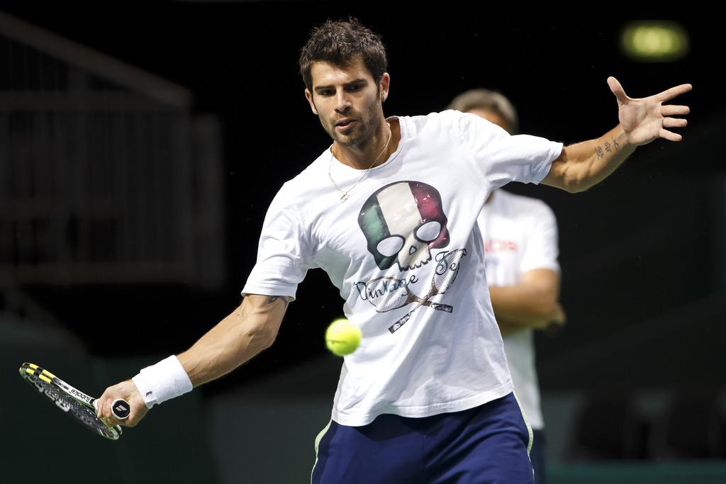 Simone Bolelli est l'Italien le plus à l'aise en indoor selon les observateurs. [KEYSTONE - SALVATORE DI NOLFI]