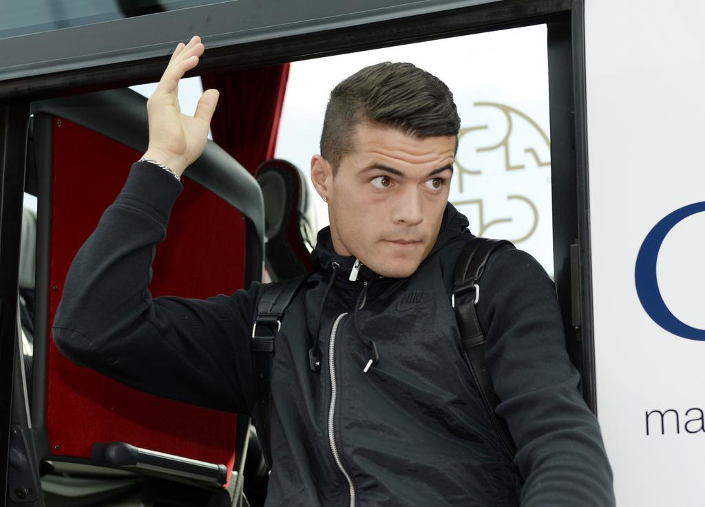 Xhaka a marqué deux fois face aux Dragons en qualifications pour le Mondial. [KEYSTONE - Steffen Schmidt]