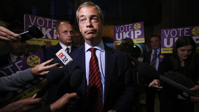 Triste mine pour le leader du UKIP Nigel Farage.