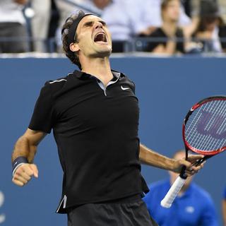 Federer a pu pousser un gros ouf de soulagement après la victoire. [Robert Deutsch]