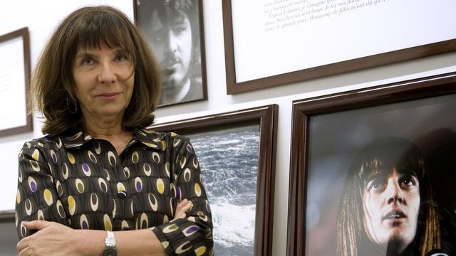 Sophie Calle lors de l'exposition de ses oeuvres au Modern Art Museum de Medellin, Colombie - 20 mars 2012. [AFP - Raul Arboleda]