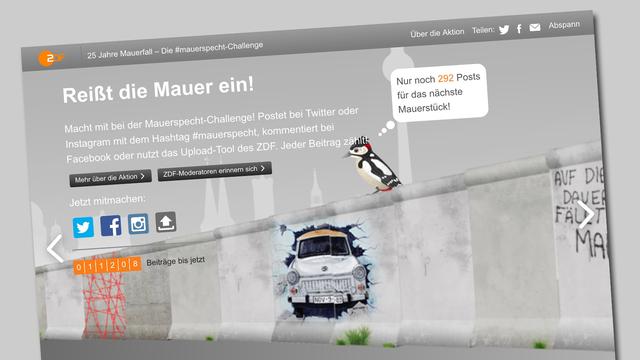 #MauerSpecht, l'opération réseaux sociaux de la ZDF. [mauerspecht.zdf.de]