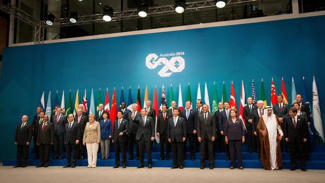 La photo de famille du G20 de Brisbane. [EPA/Keystone - Kay Nietfeld]