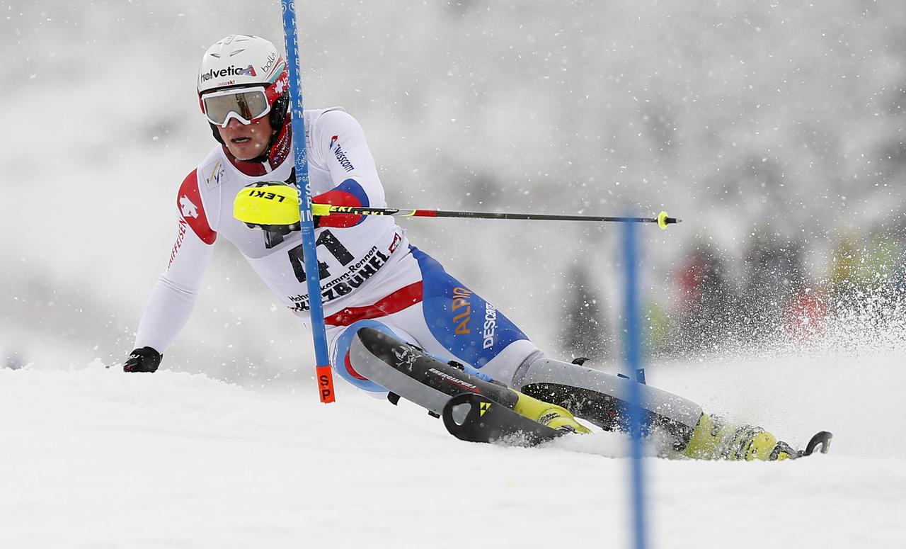 Daniel Yule a réussi le meilleur chrono du 2e tracé. [EQ Images - Primoz Jeroncic]