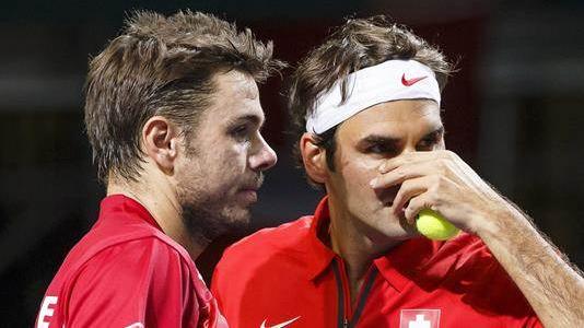 Wawrinka et Federer ont connu une après-midi compliquée. [Key]