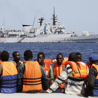 L'opération Mare Nostrum a permis de secourir 150'000 migrants depuis 2013. [EPA/Keystone - Giuseppe Lami]