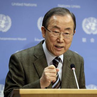Ban Ki-moon, le secrétaire général de l'ONU, a notamment exhorté la Russie à "s'abstenir de tout acte qui pourrait mener à une nouvelle escalade". [EPA/Keystone - Jason Szenes]