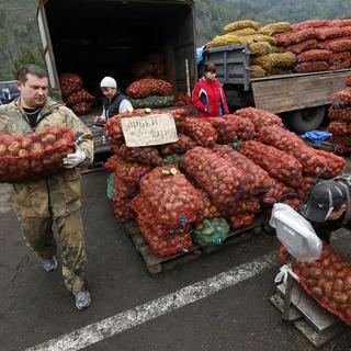 La Russie, qui a déjà annoncé la restriction d'importations de produits alimentaires américains et européens, pourraient encore répondre aux sanctions de l'UE par ses propres mesures restrictives. [Ilya Naymushin]