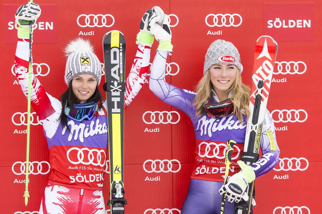 Fenninger-Shiffrin, la lutte pour le Globe est lancée. [KEYSTONE - Jean-Christophe Bott]