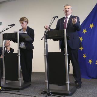 Réunion de crise des ministres de la santé de l'Union européenne à Bruxelles autour d'Ebola. [Olivier Hoslet]