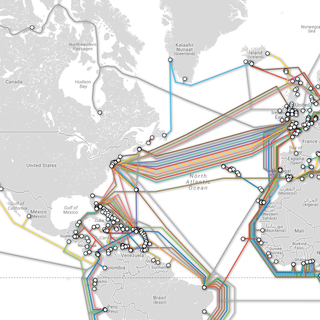 La carte représente les liaison maritime qui constituent Internet.