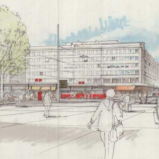 Un croquis présentant le projet de réaménagement de la Place de la gare à Bienne. [biel-bienne.ch]