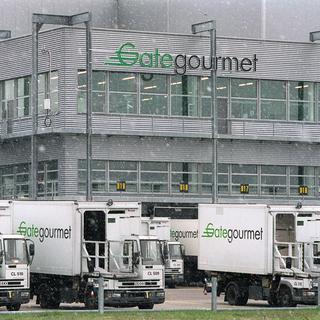 Le bâtiment de Gate Gourmet à l'aéroport de Zurich-Kloten. [Martin Ruetschi]