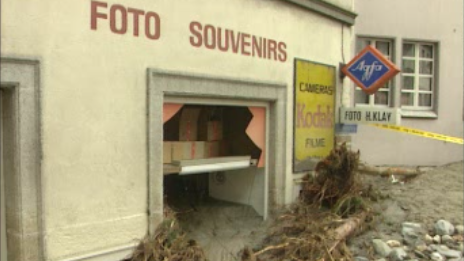 Inondations à Brigue en 1993. [RTS]