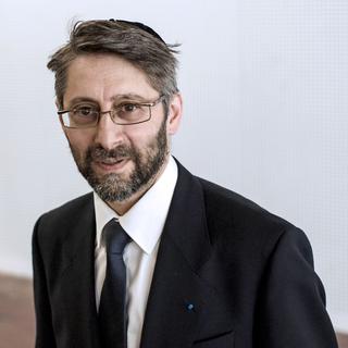 Le nouveau Grand Rabbin de France Haïm Korsia, le 22 juin 2014 à Paris. [Fred Dufour]