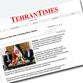 Luzi Stamm en photo dans le "Tehran Times" du 20 avril.