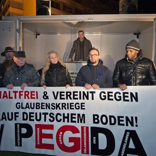 Le mouvement PEGIDA est né en Allemagne en octobre dernier. [EPA - Arno Burgi]