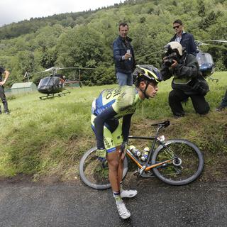 Blessé au genou, Contador n'ira pas plus loin sur cette Grande Boucle 2014. [Keystone - Christophe Ena]