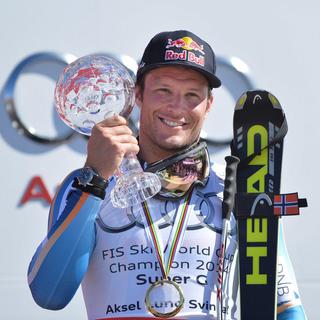 Le directeur de la marque Head est le seul à mettre une partie du sponsoring de sa poche, ici le skieur norvégien Aksel Lund Svindal. [EPA/Keystone - Barbara Gindl]