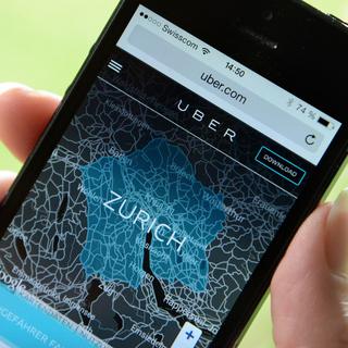 L'application d'Uber - ici pour la ville de Zurich - est pour l'instant illégale à Genève. [STEFFEN SCHMIDT]